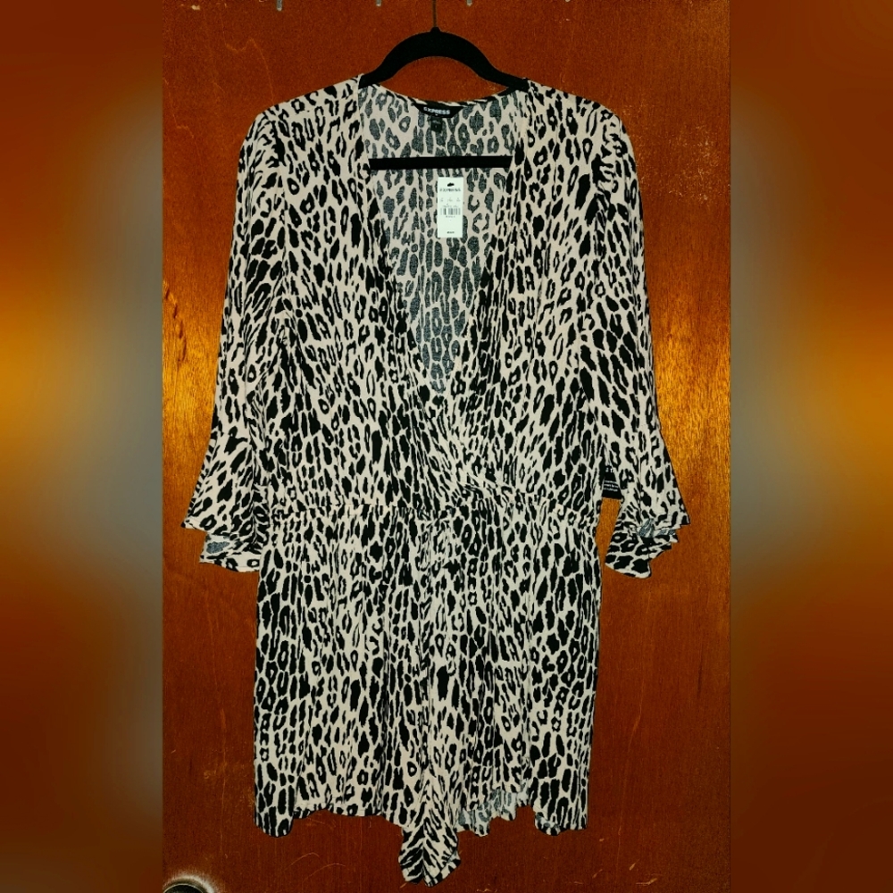 Express Leopard Print Romper